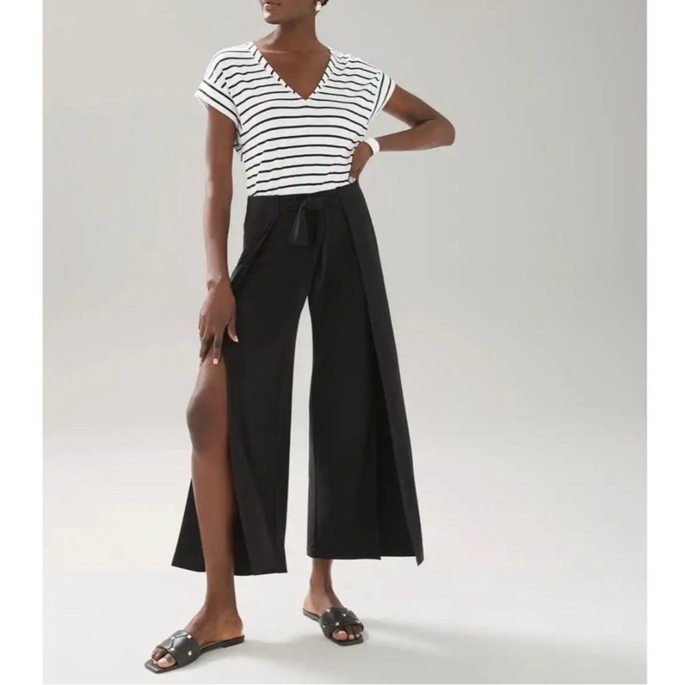 WHBM Wide Leg Split Leg Crop
